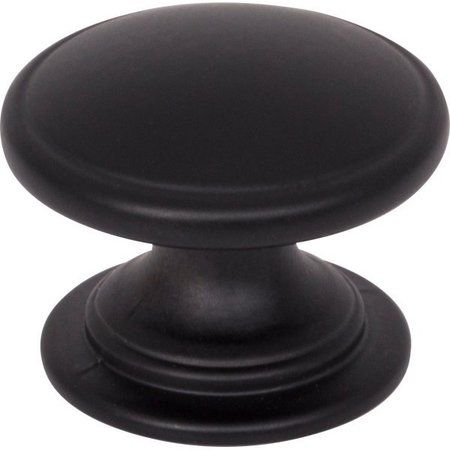 JEFFREY ALEXANDER 1-1/4" Diameter Matte Black Durham Cabinet Knob 3980-MB